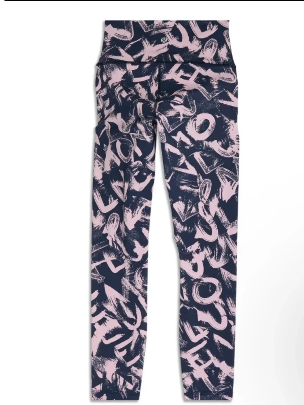 Lululemon Wunder Under High Rise 25” Leggings Navy Pink Graffiti Print - Size 4